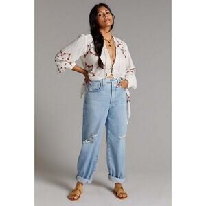 Adriano Goldschmied Knoxx High Rise Baggy Relaxed Boyfriend Jeans Distressed